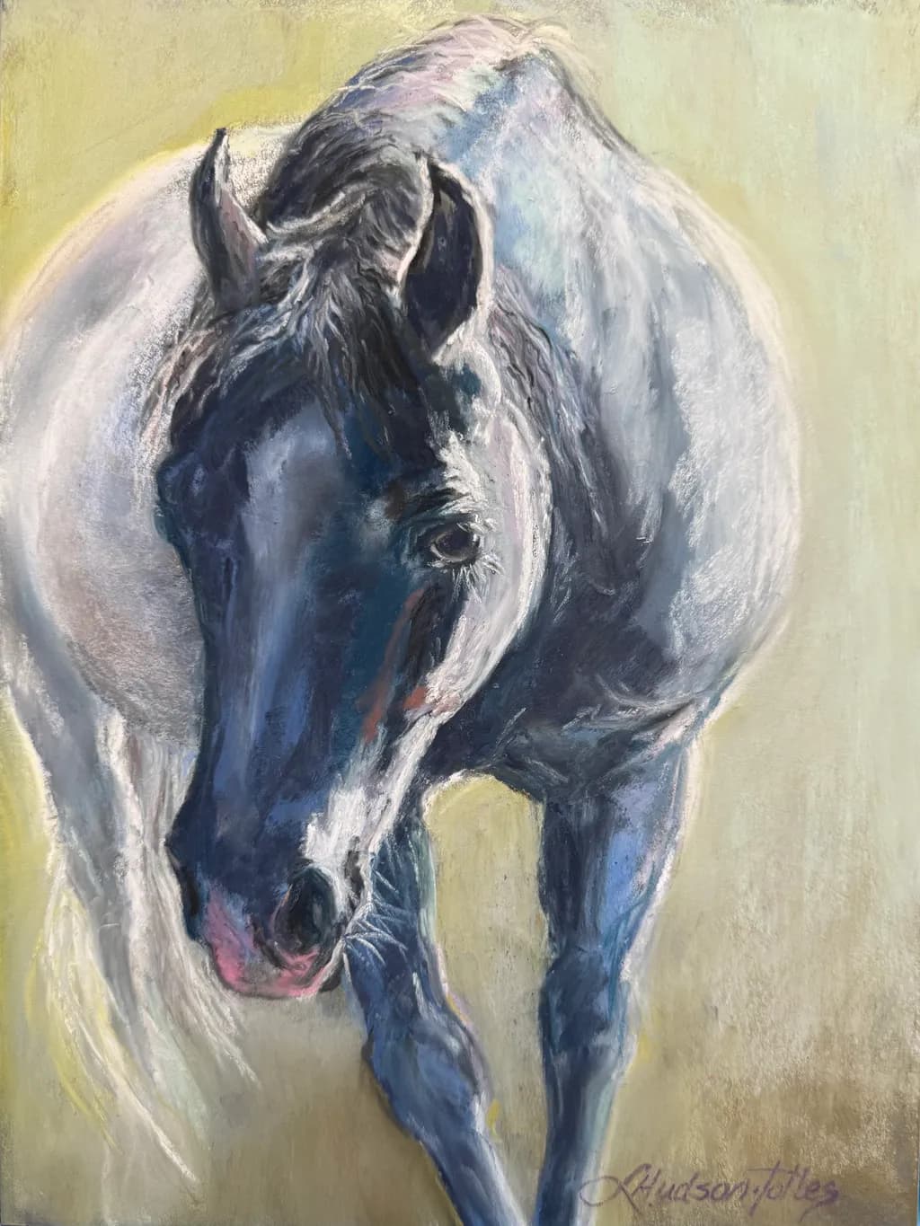 Majestic Equine Presence: A Pastel Portrait of Grace and Strength