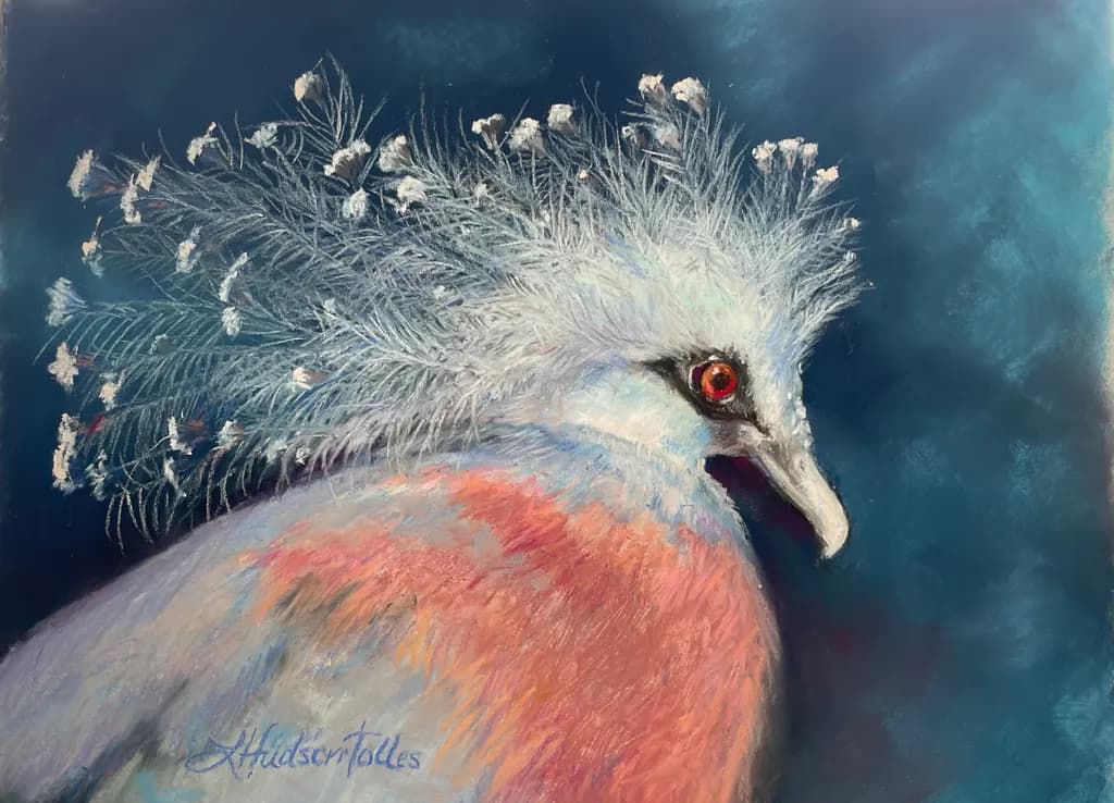 Whimsical Elegance: A Colorful Portrait of a Feathered Dreamer