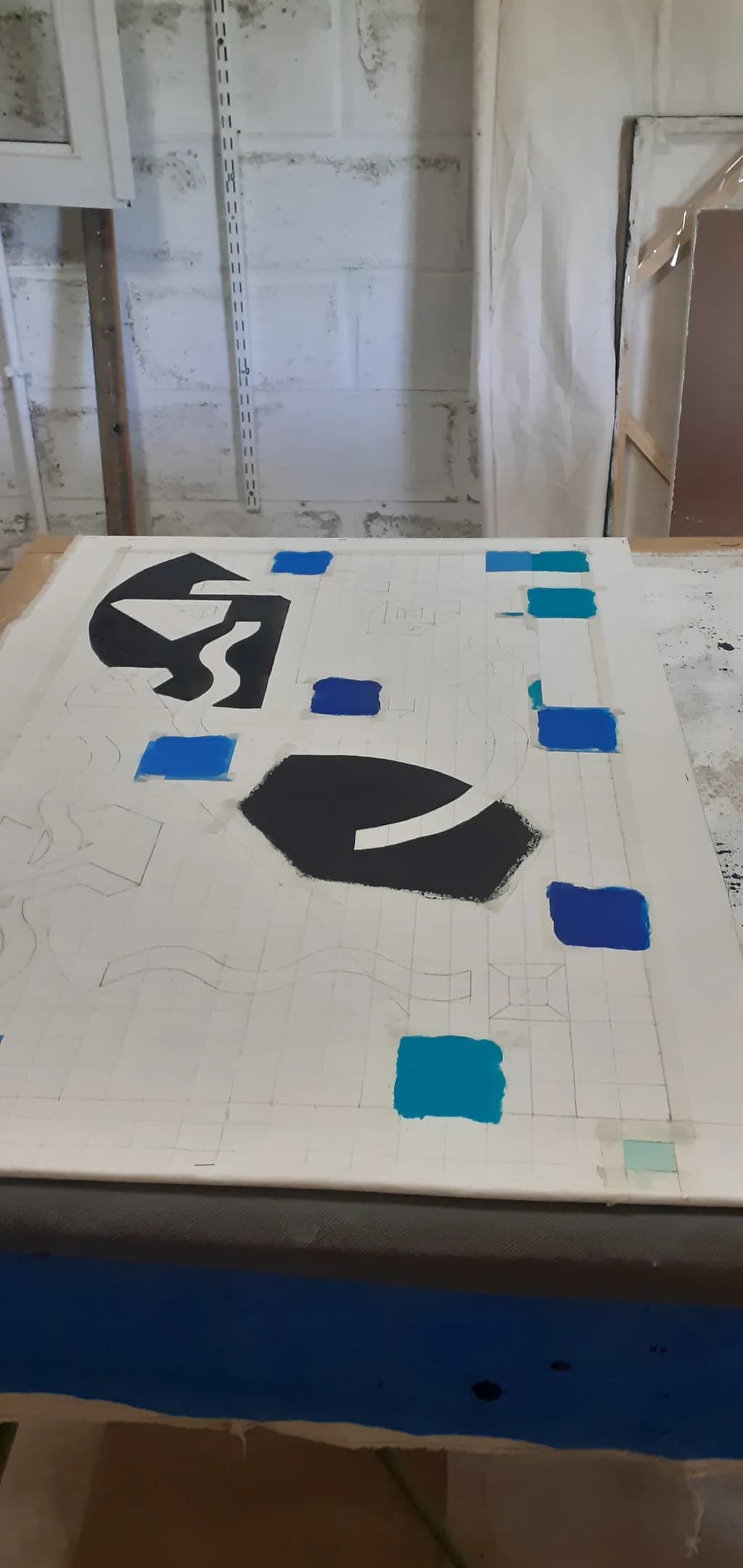 Abstract Blue Blocks