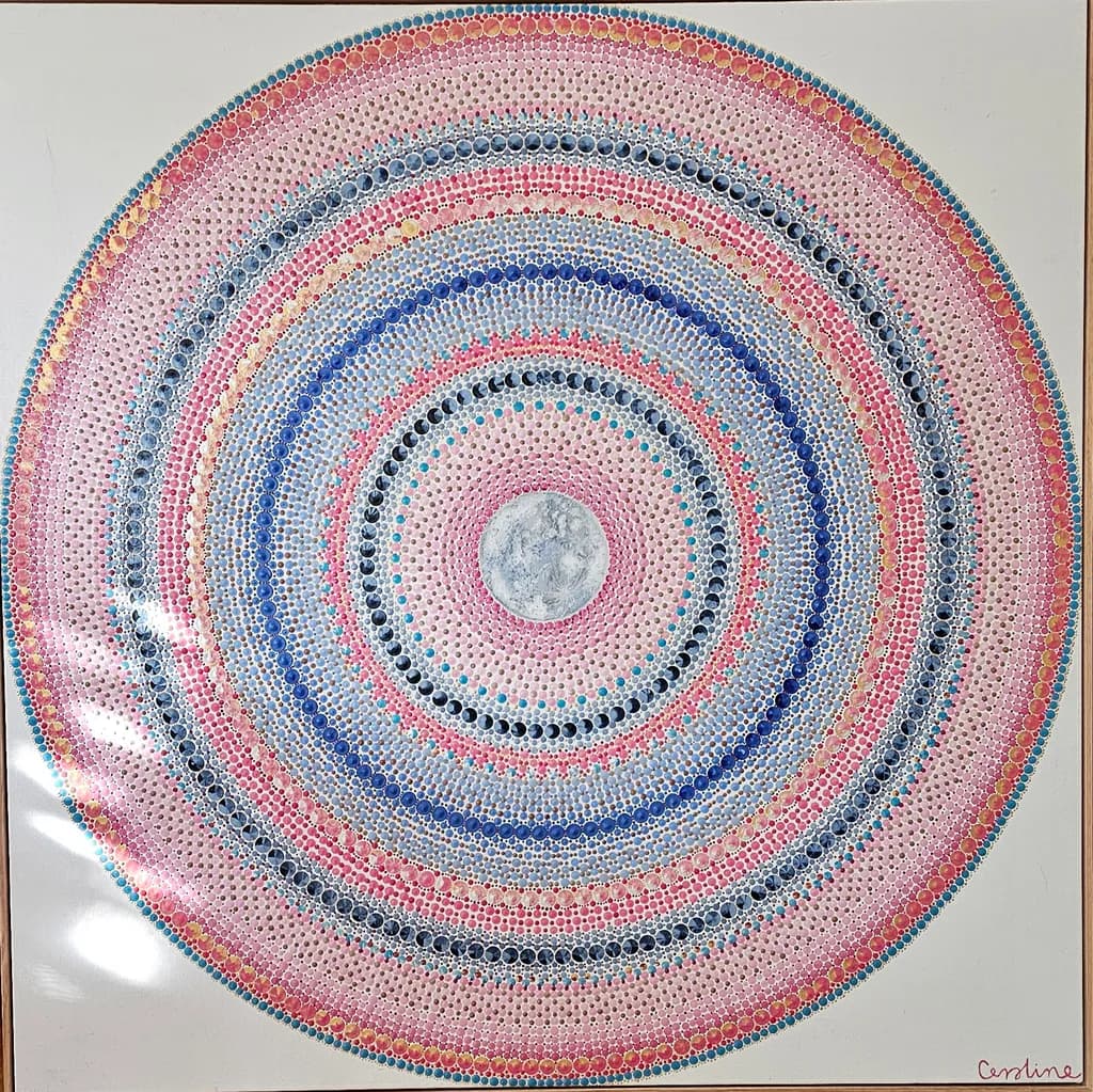 Celestial Harmony: A Mandala of Cosmic Colors and Patterns