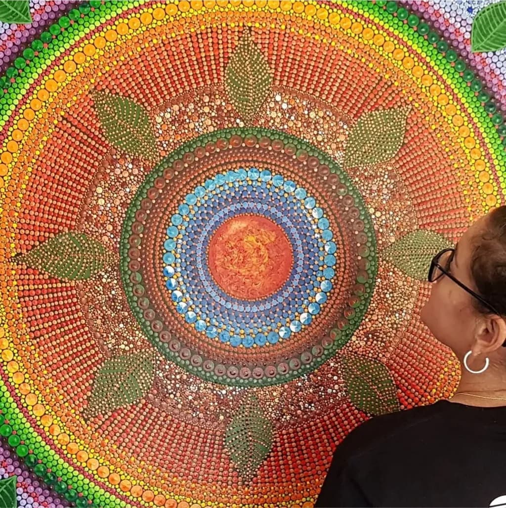Radiant Harmony: A Vibrant Mandala of Nature's Colors