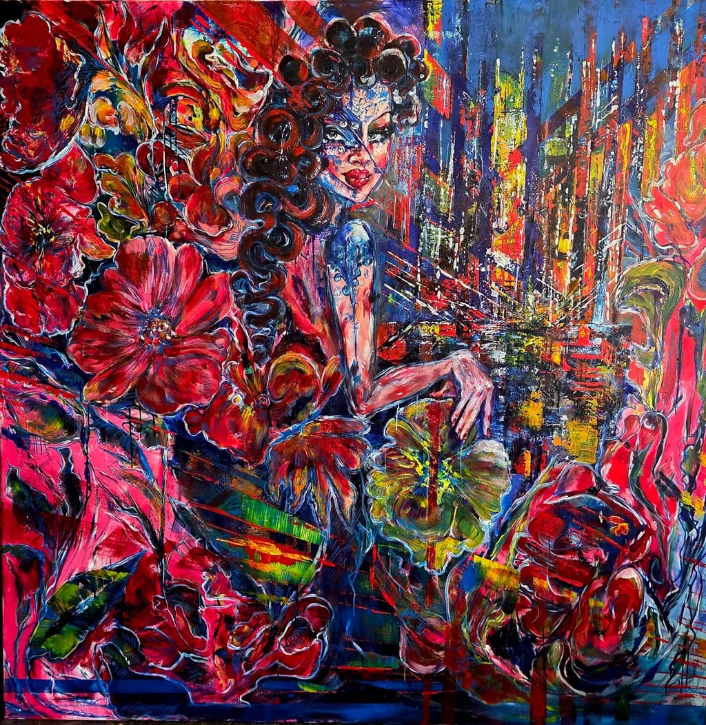 Vibrant Whispers: A Dance of Color and Emotion in Floral Embrace