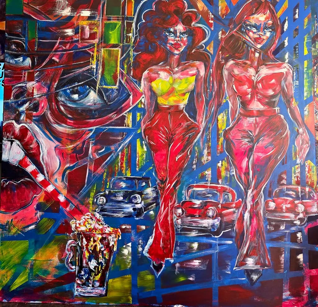 Vibrant Retro Glam: A Colorful Journey Through Style and Nostalgia
