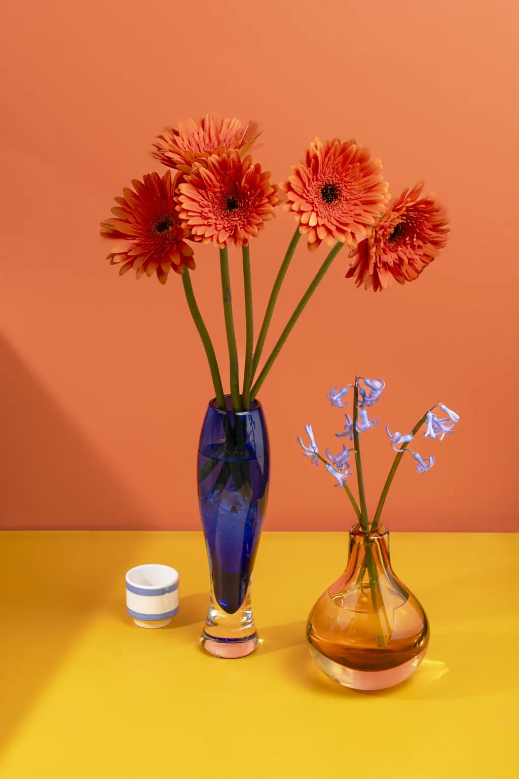 Vibrant Harmony: A Floral Still Life in Bold Colors and Textures