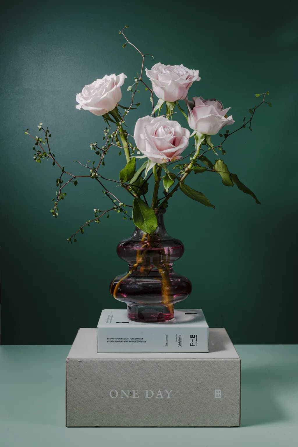 Pink Roses in Glass