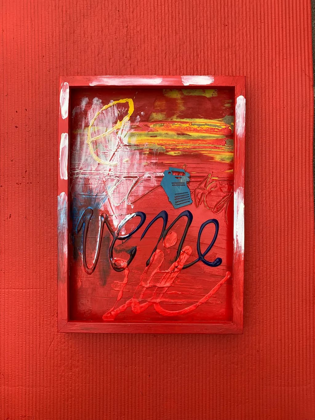 Typewriter on Red Canvas