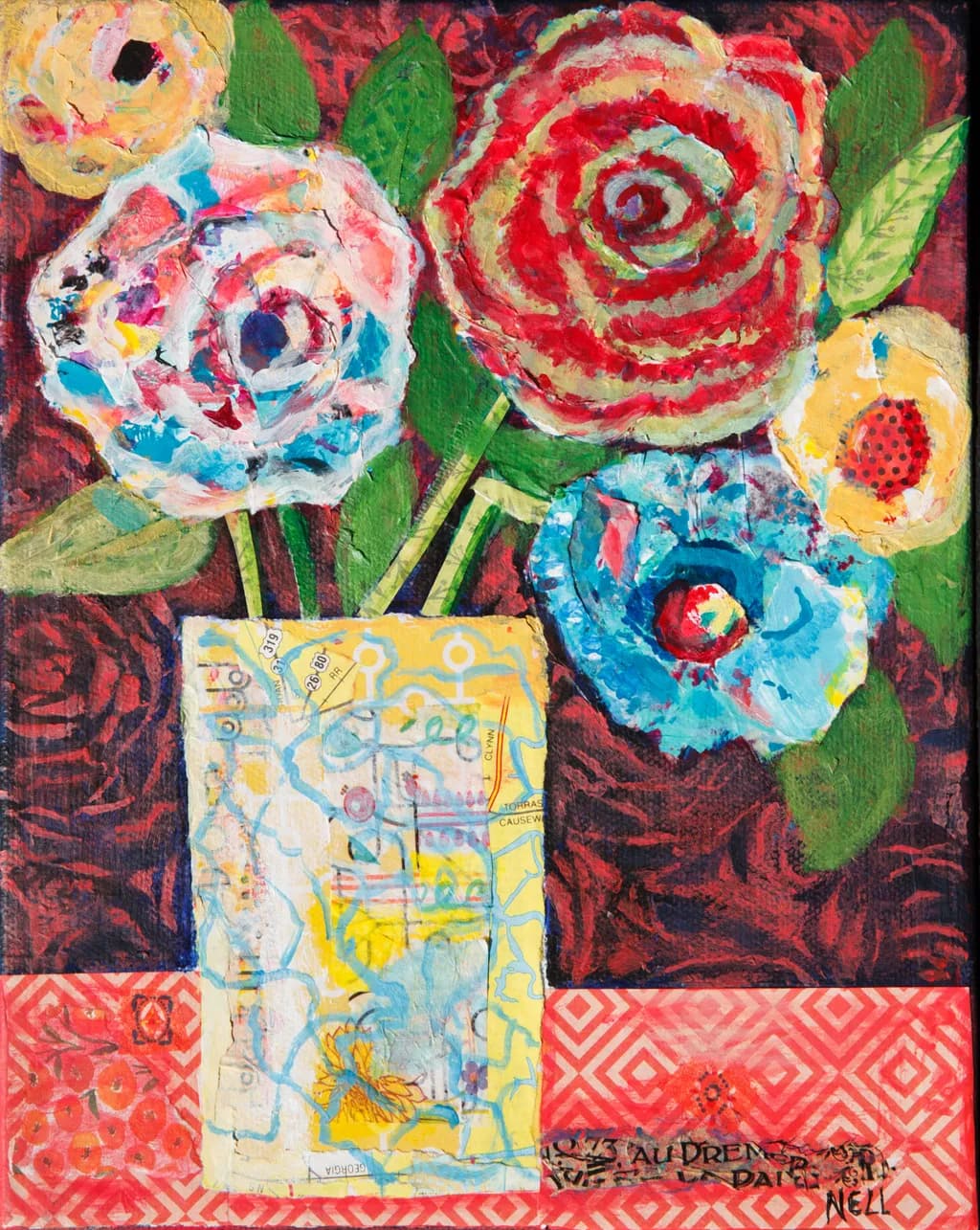 Flowers in Yellow Vase