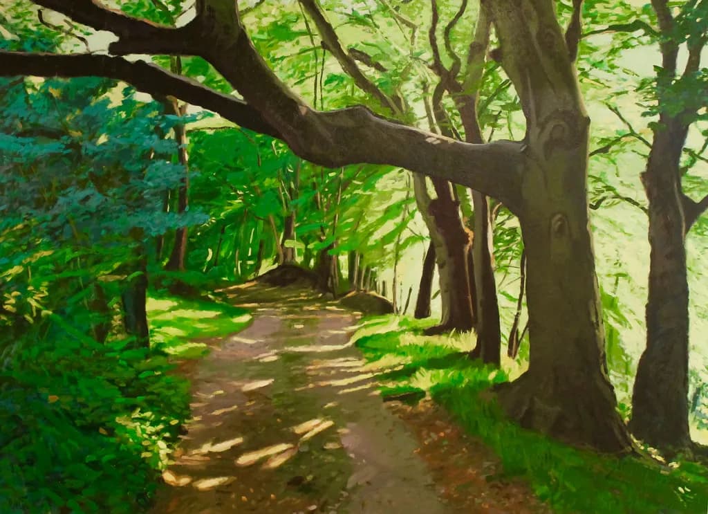Sunlit Forest Path