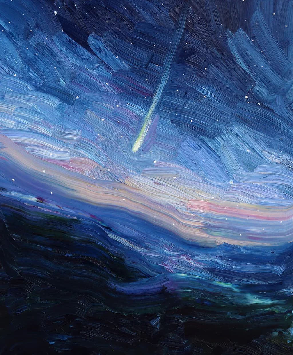 Celestial Whispers: A Dance of Stars and Dreams in Midnight Blue
