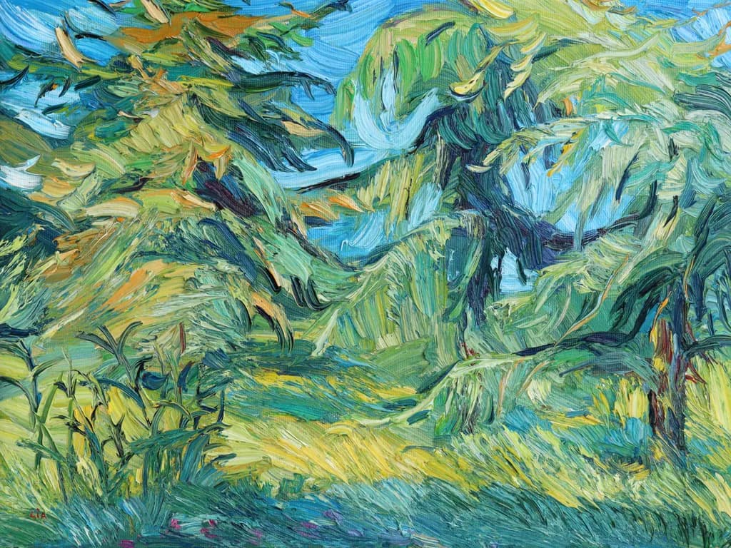 Whispers of Nature: A Vibrant Dance of Trees and Sky