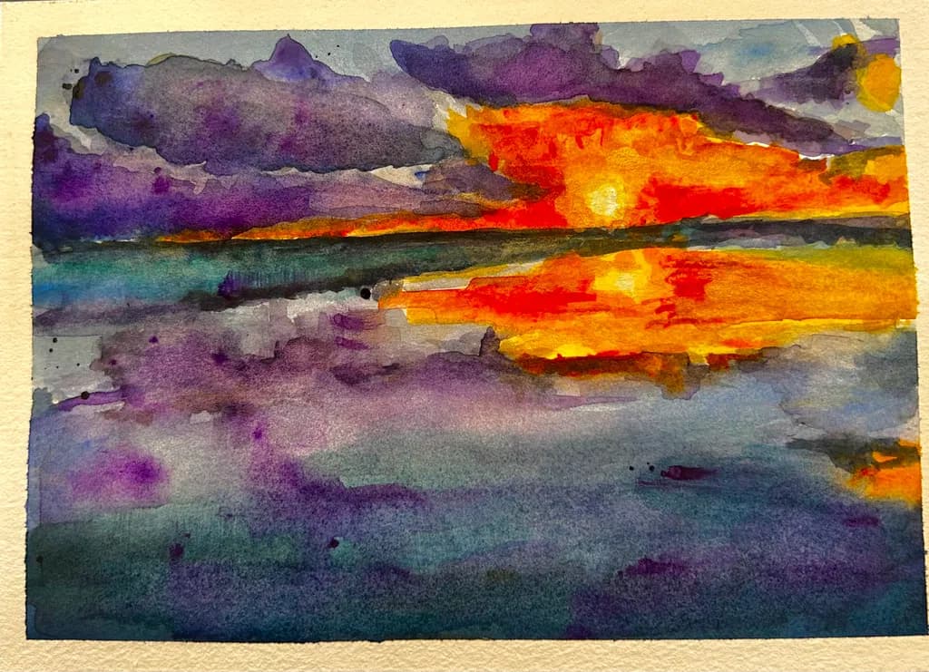 Fiery Horizon Reflection
