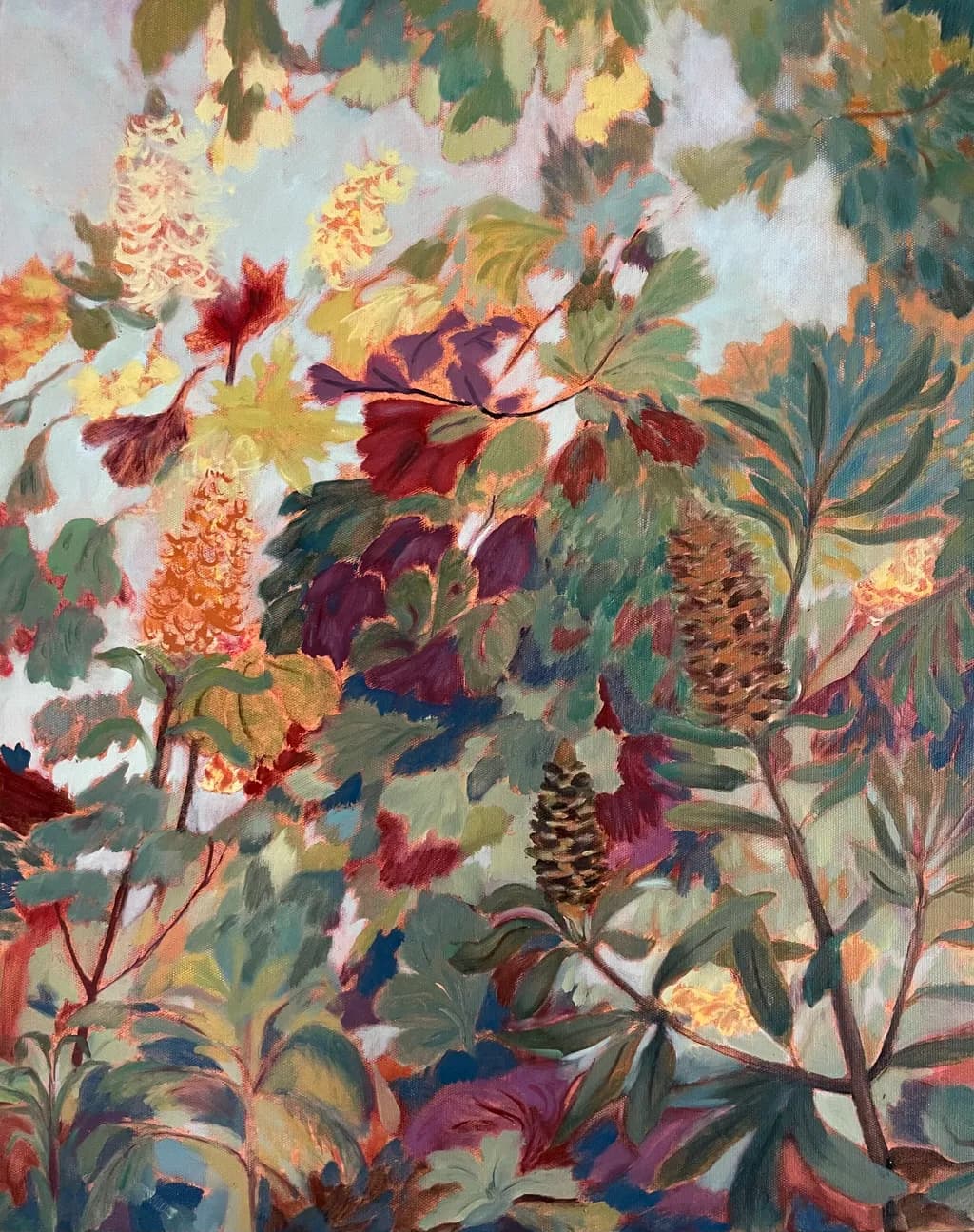 Whispers of Autumn: A Vibrant Tapestry of Leaves and Cones