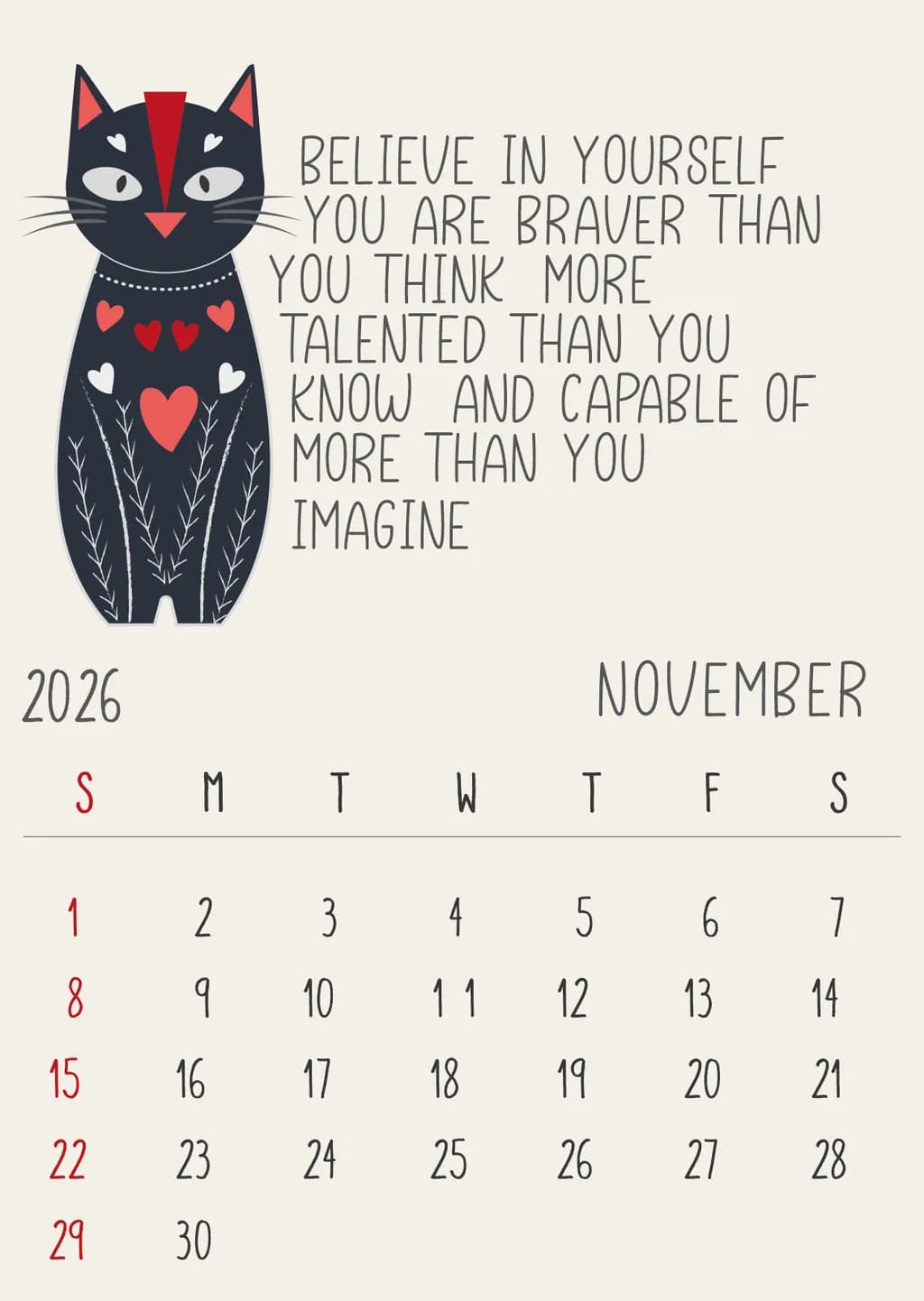 November Inspiration Calendar