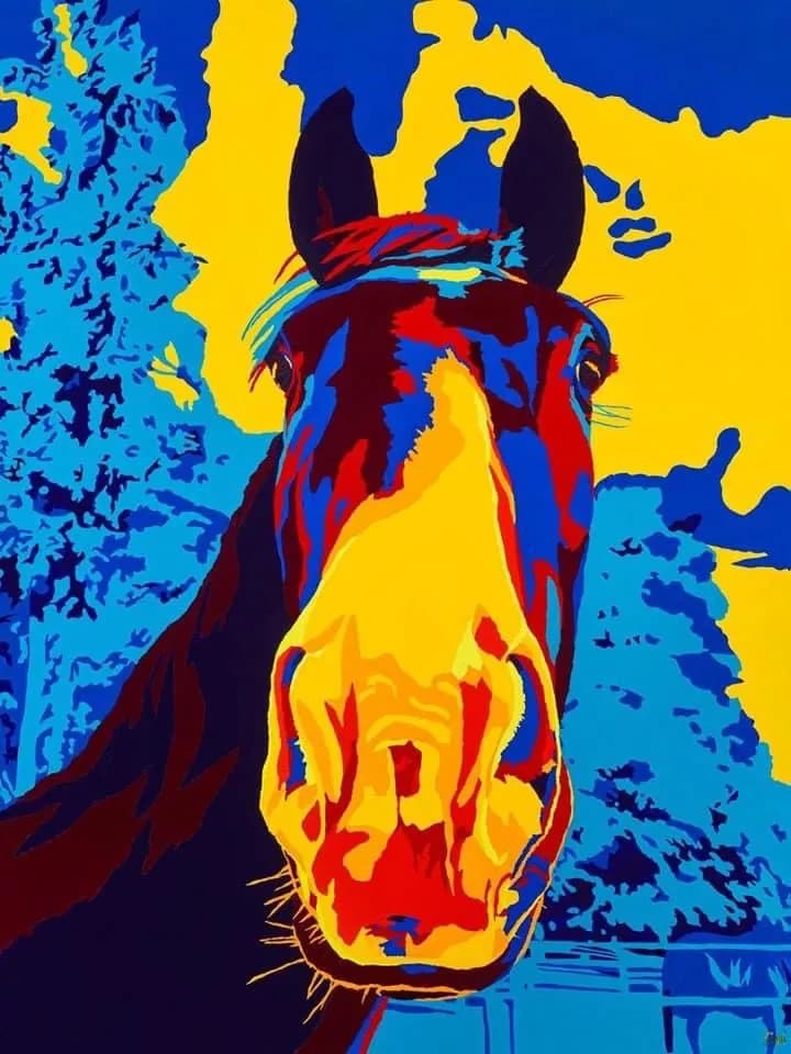 Vibrant Equine Essence: A Colorful Portrait of Strength and Grace