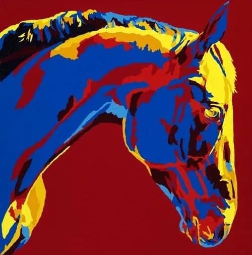 Vibrant Equine Essence: A Bold Exploration of Color and Form