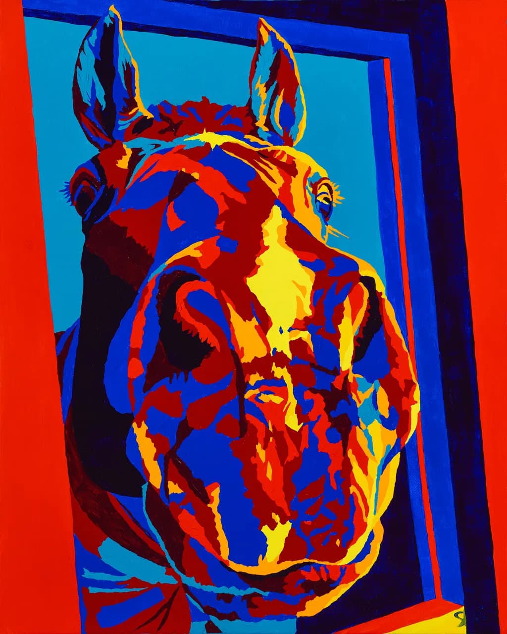Vibrant Equine Expression: A Colorful Abstract Journey Through Horse Portraiture