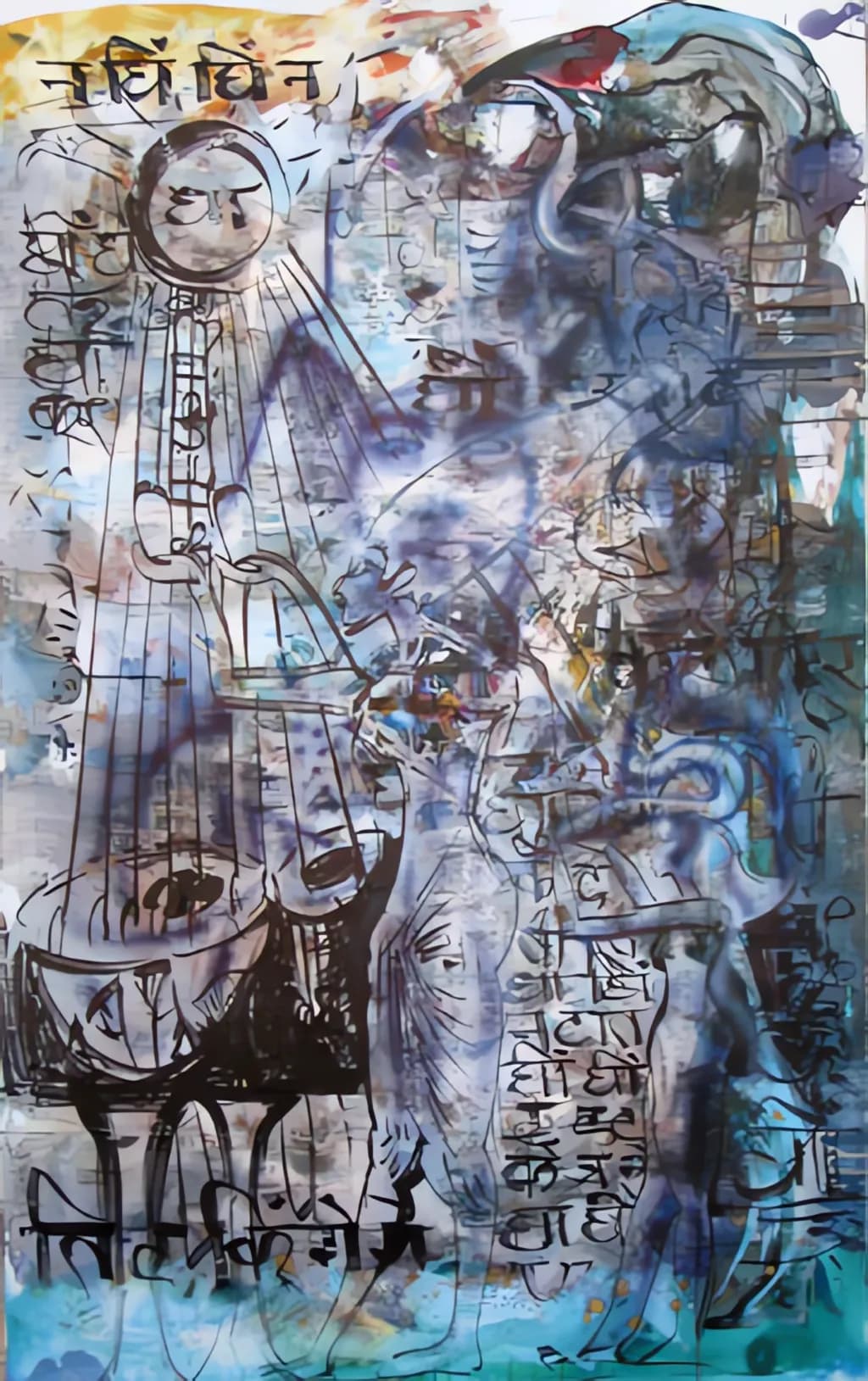 Ethereal Whispers: A Colorful Dance of Abstract Calligraphy and Emotion
