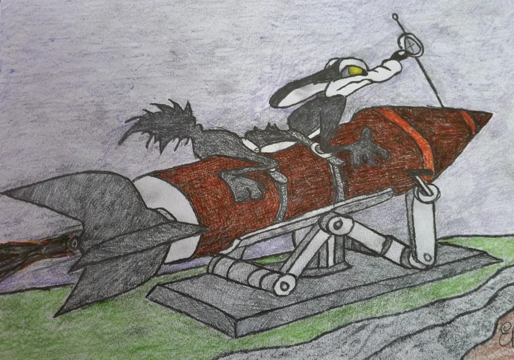Rocketing into Adventure: A Whimsical Journey with a Cartoon Canine