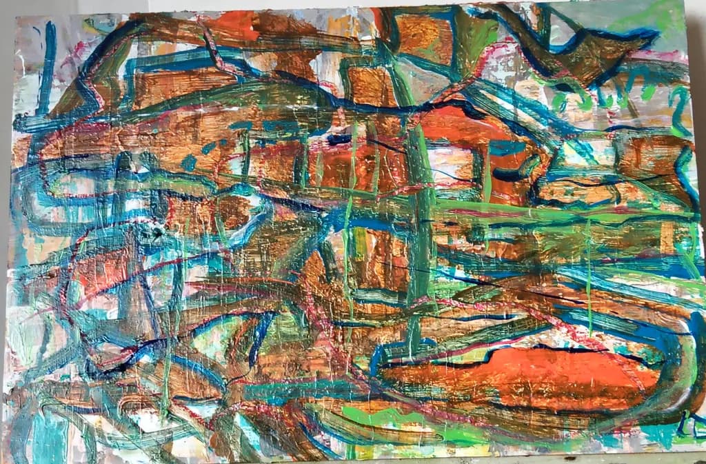 Vibrant Tapestry of Colorful Chaos: An Abstract Journey Through Texture and Emotion