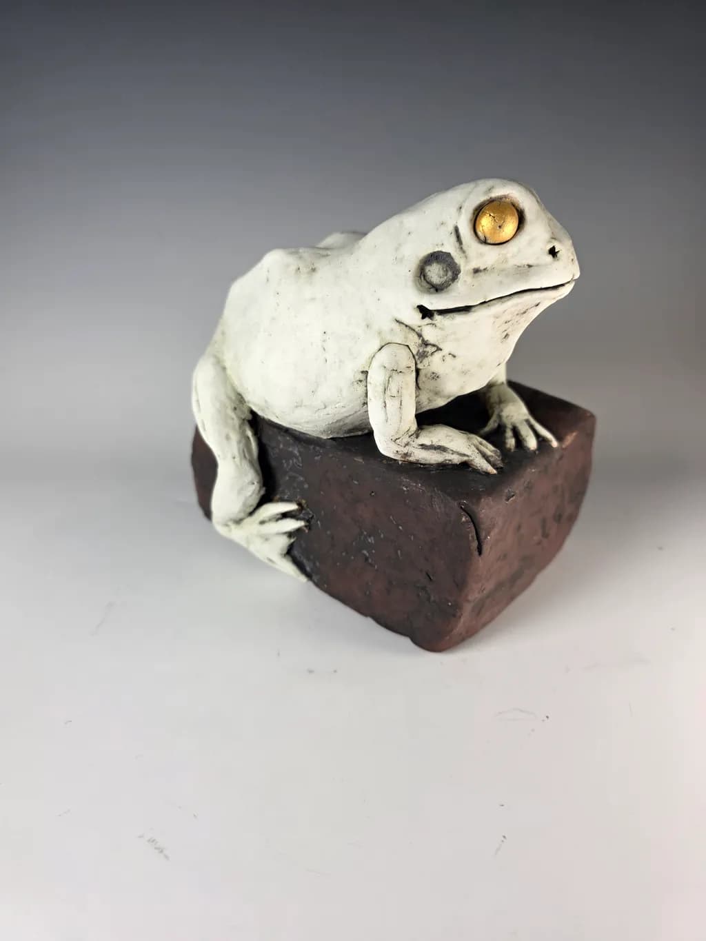 Whimsical Frog Sculpture: A Playful Ceramic Delight for Your Home Decor
