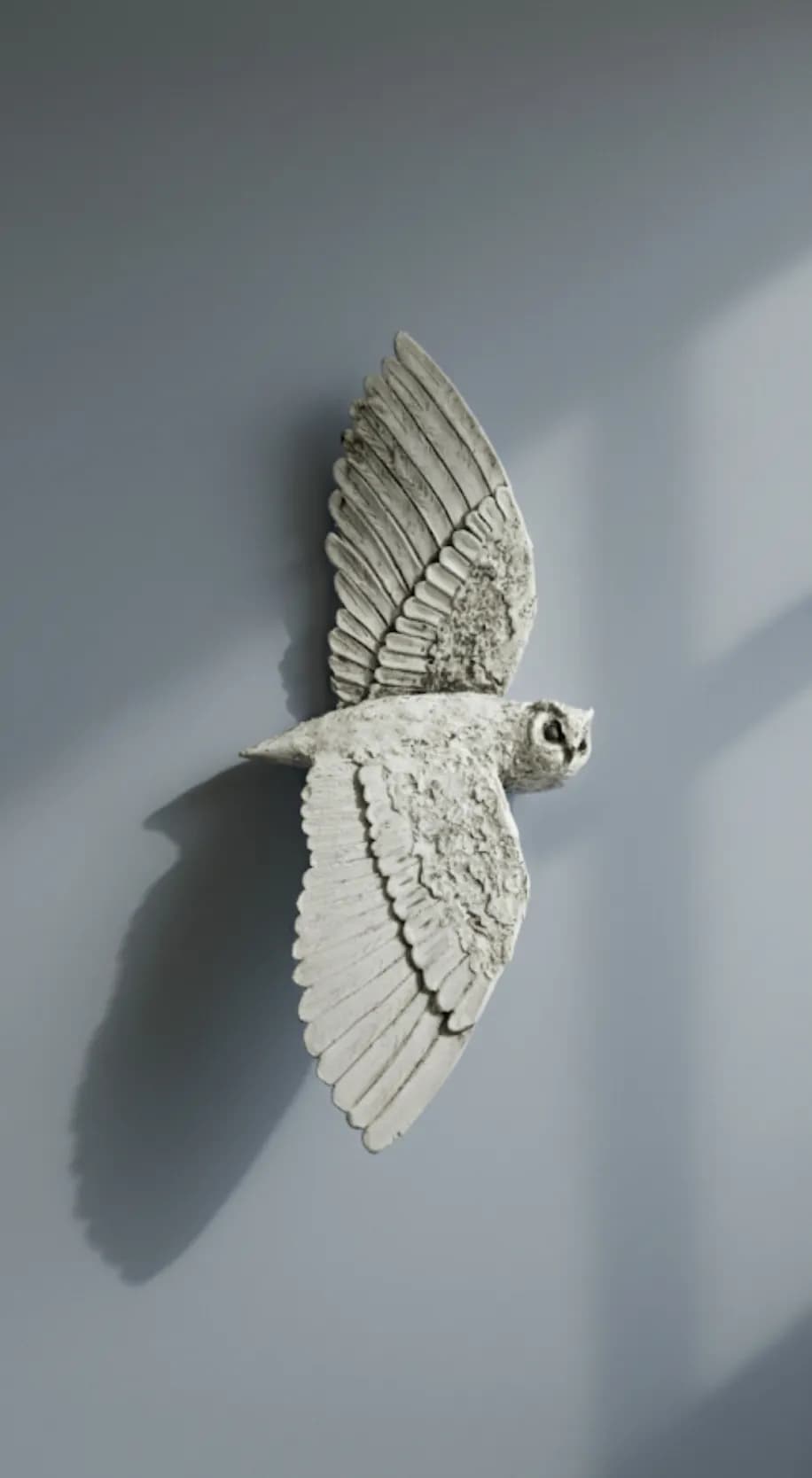 Whimsical Gray Owl Sculpture: A Touch of Nature for Your Wall Decor