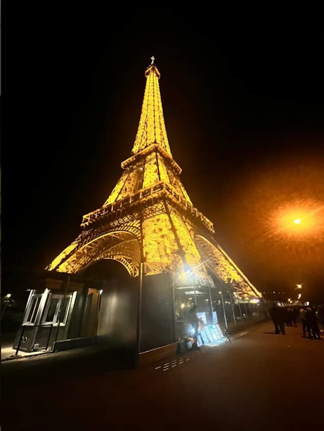 Eiffel Tower Illuminated: A Nighttime Parisian Dreamscape