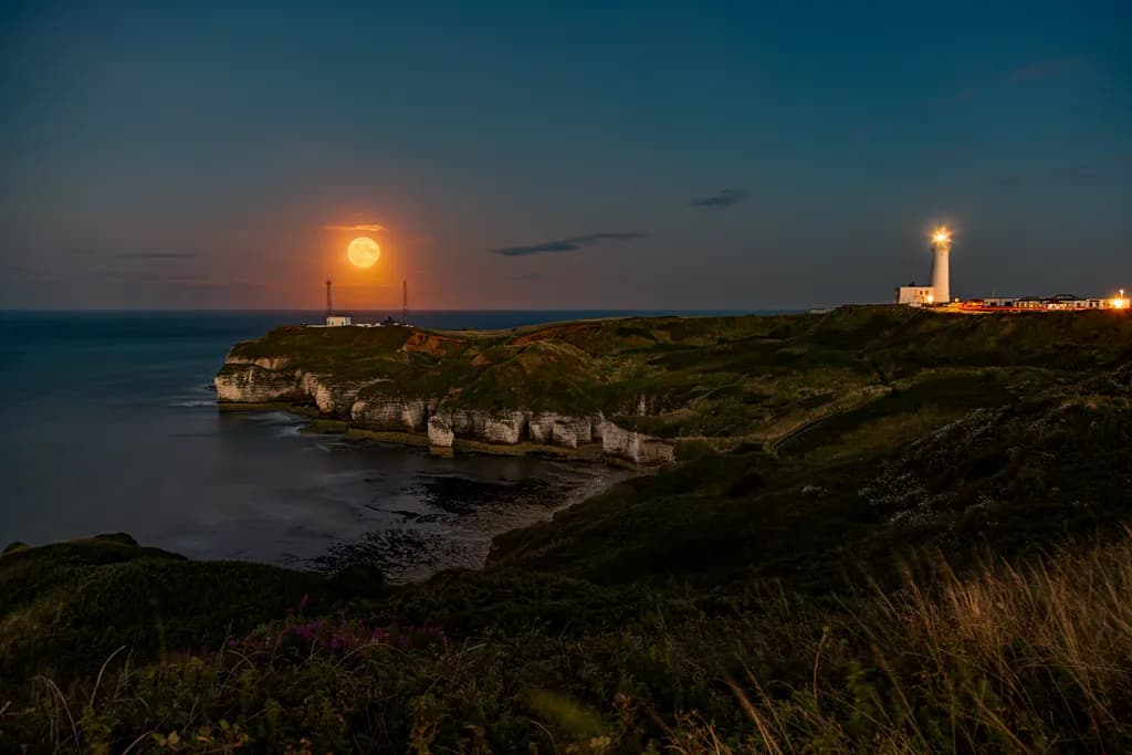 Coastal Lighthouse Moonlight