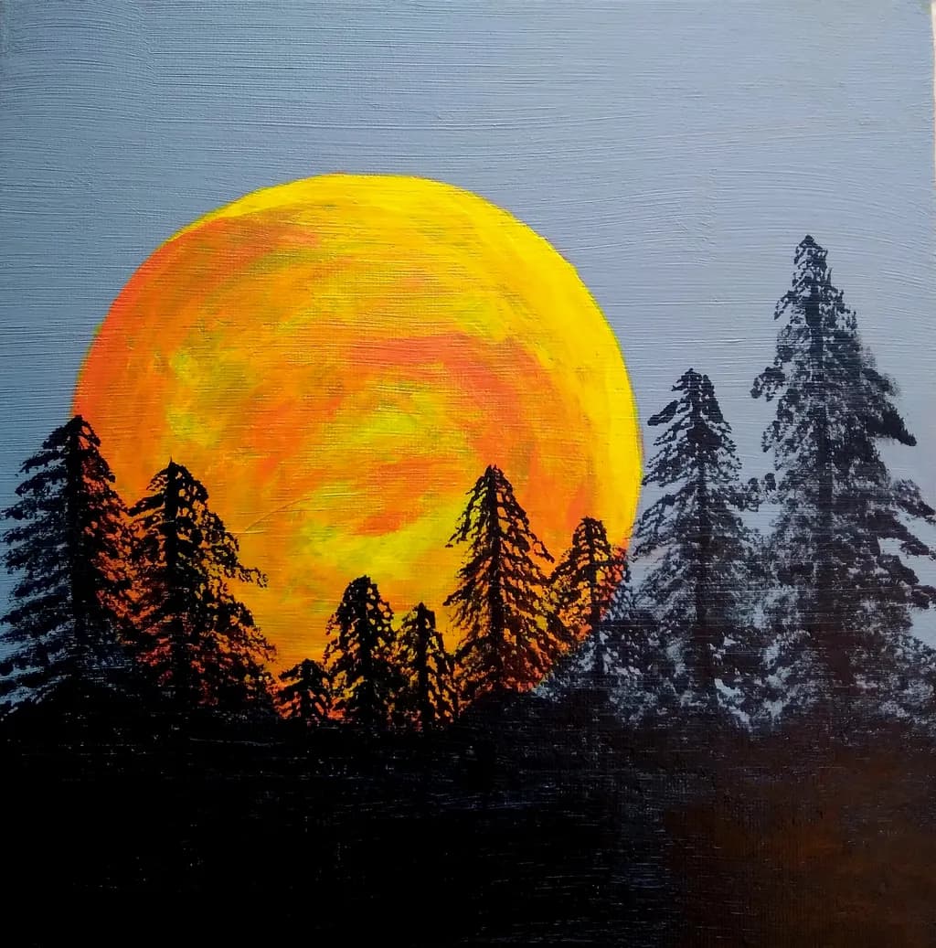 Golden Serenity: Embracing the Tranquil Dance of Sunset and Trees
