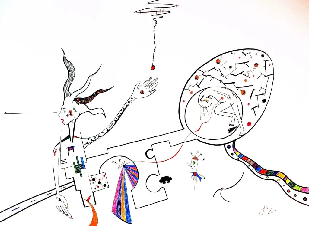 Whimsical Connections: A Journey Through Abstract Realities and Emotions
