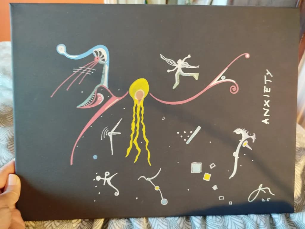 Whispers of Chaos: An Abstract Exploration of Anxiety and Emotion