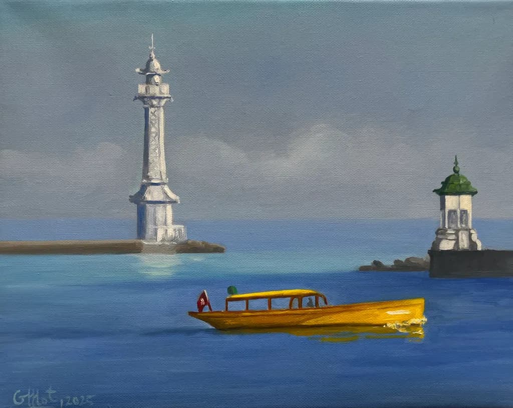 Lighthouse and Yellow Boat