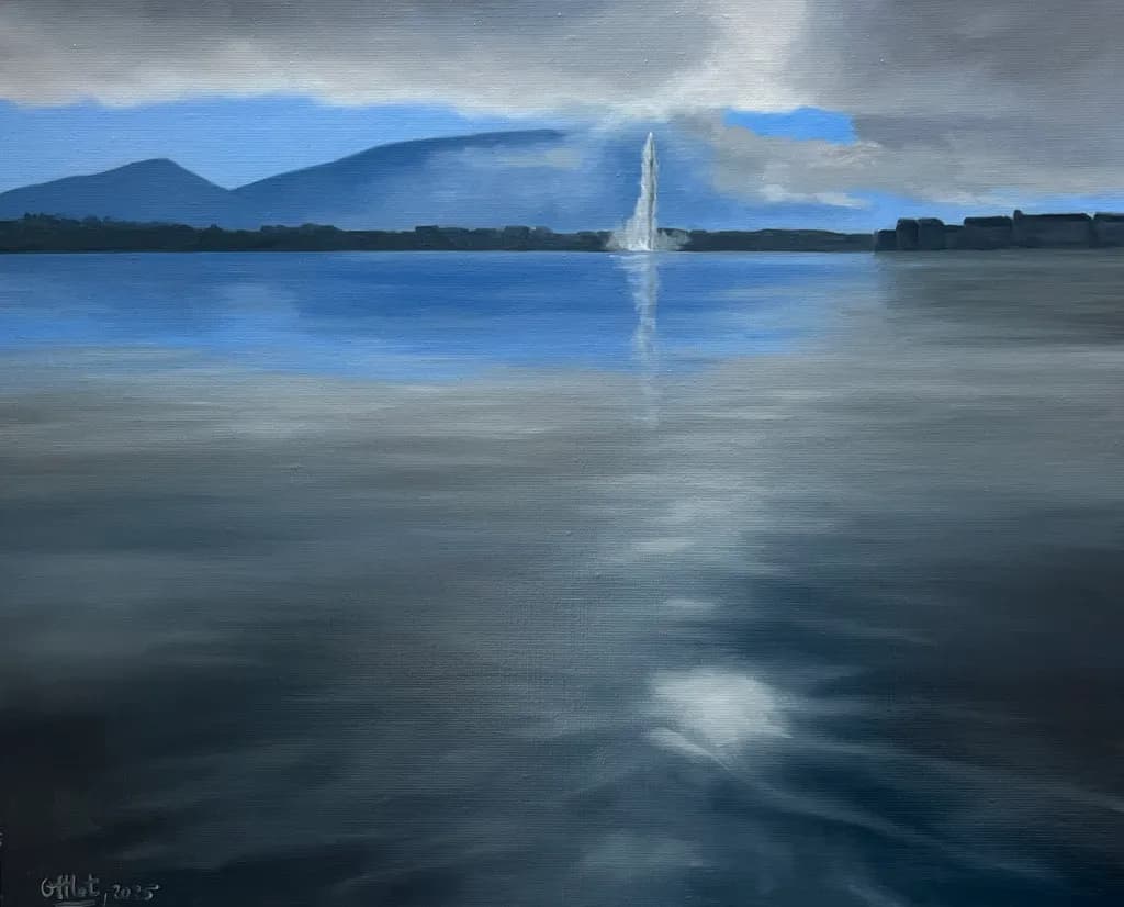Lake Fountain Reflection