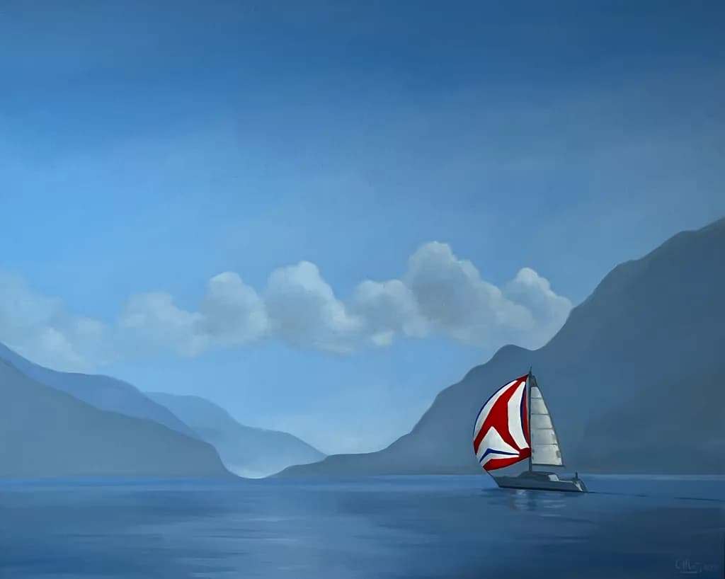 Sailboat in Mountain Bay