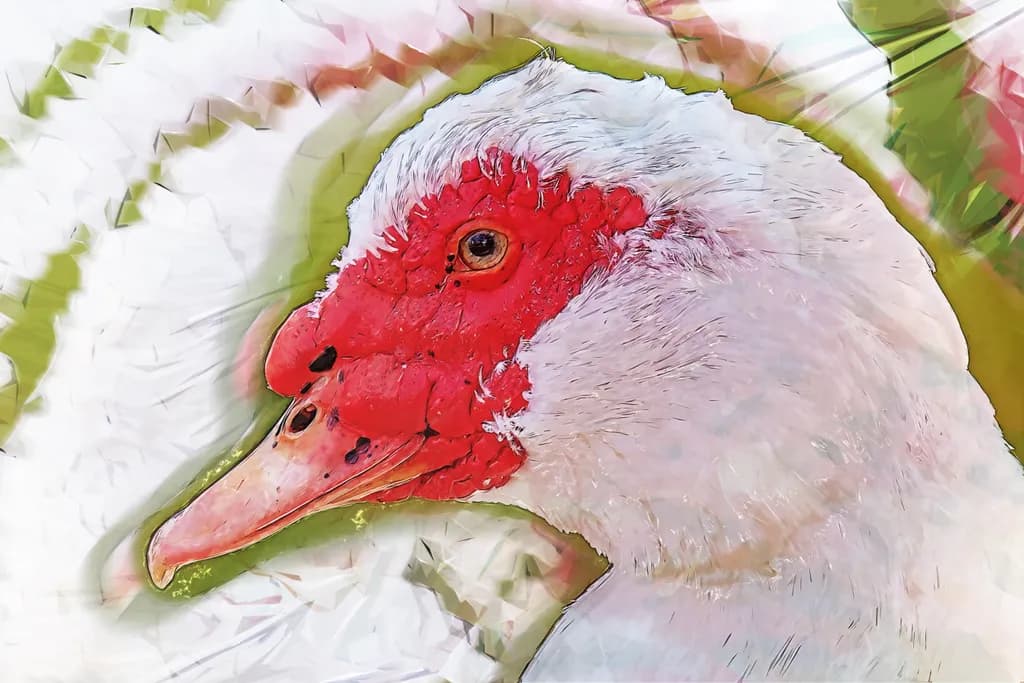 Whispers of Nature: A Close-Up Encounter with a Majestic Duck's Red Feathers