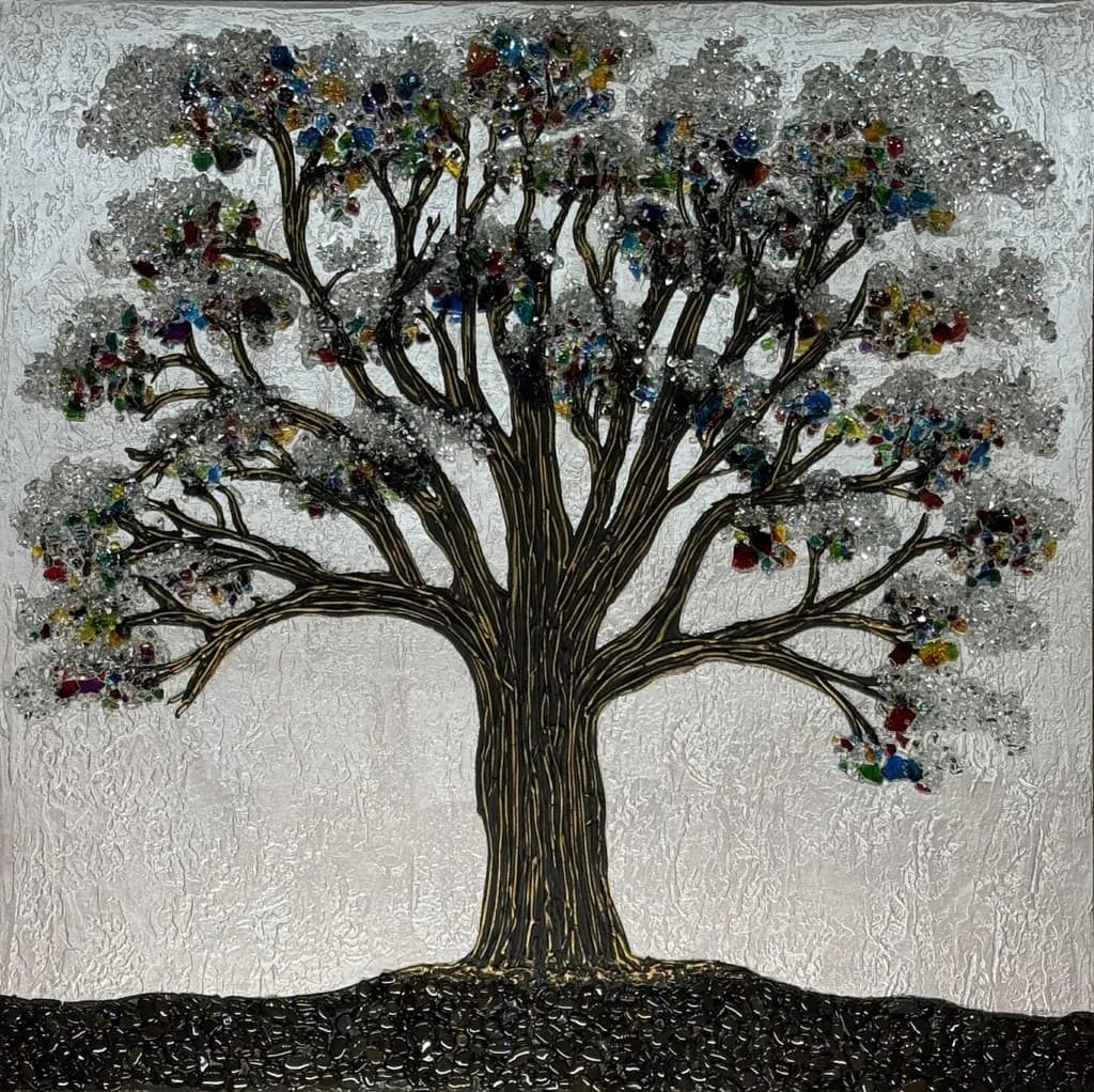 Whispers of Color: A Vibrant Tree of Life in Glass Artistry