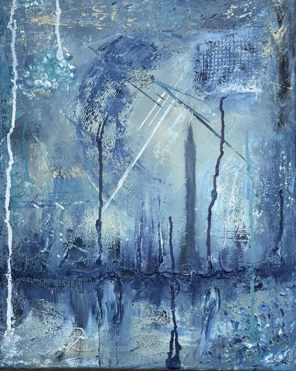 Whispers of the Deep: An Abstract Journey Through Blue Hues and Textures