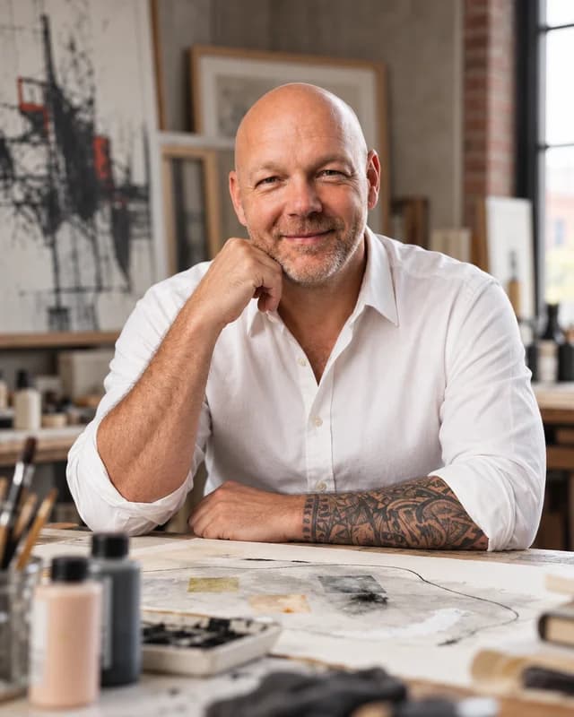 In my studio, each work begins with quiet observation, intuition, and a reduced visual language shaped by ink, acrylics, and mixed media.