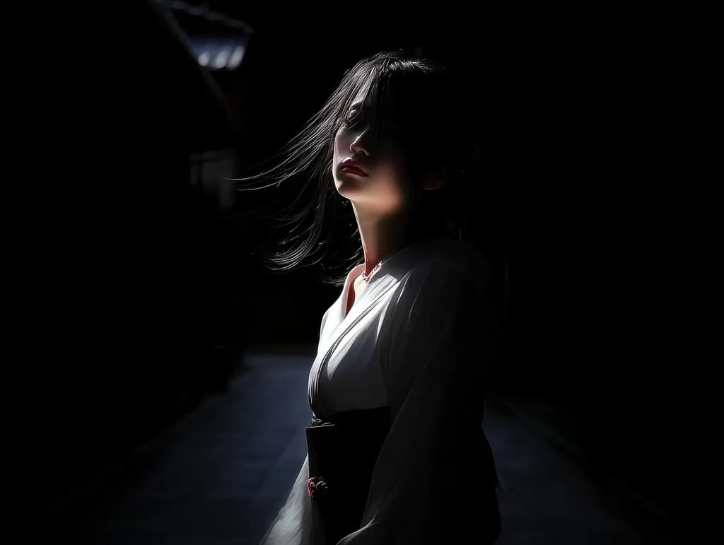 Whispers of Light: A Serene Portrait in Shadows
