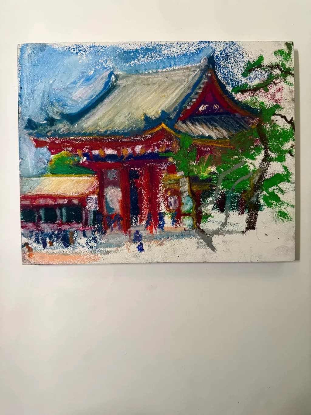 Vibrant Serenity: A Colorful Temple Landscape in Harmony with Nature