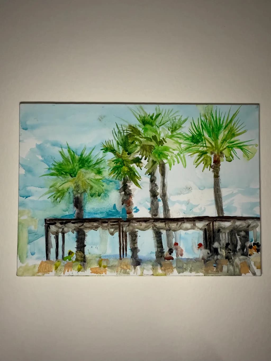 Tropical Serenity: A Watercolor Escape Under Palm Trees