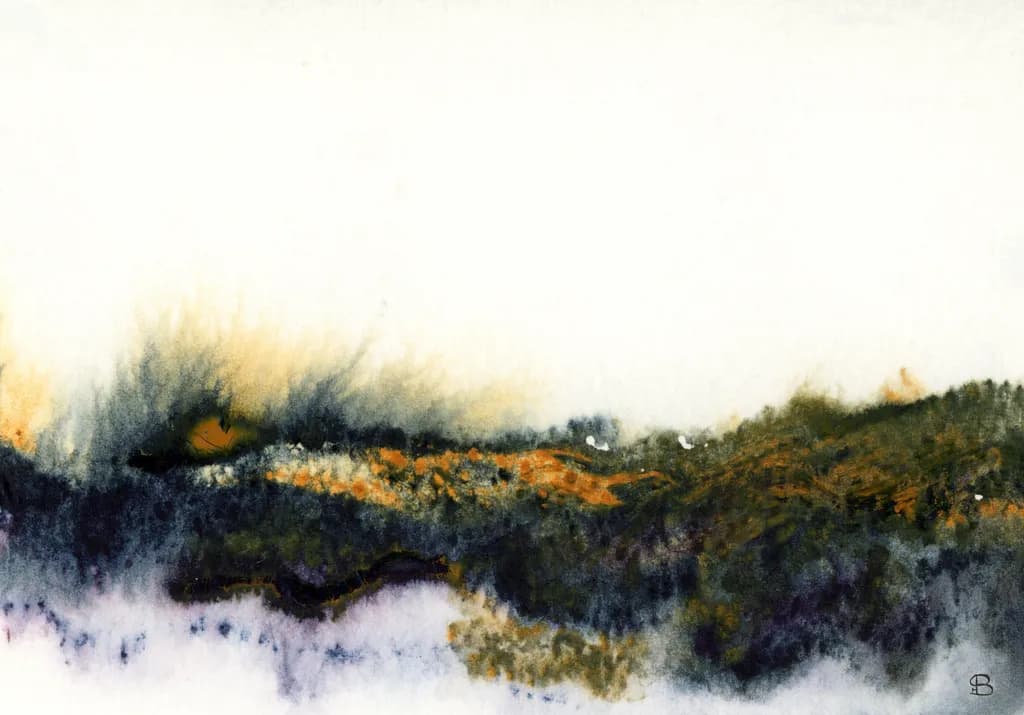 Whispers of Dawn: A Serene Landscape in Watercolor Hues