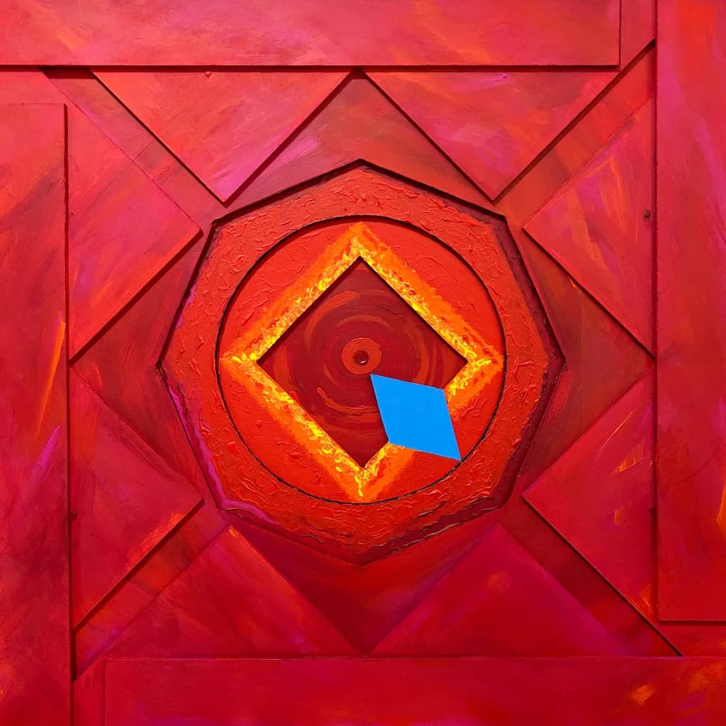 Red Geometric Centerpiece