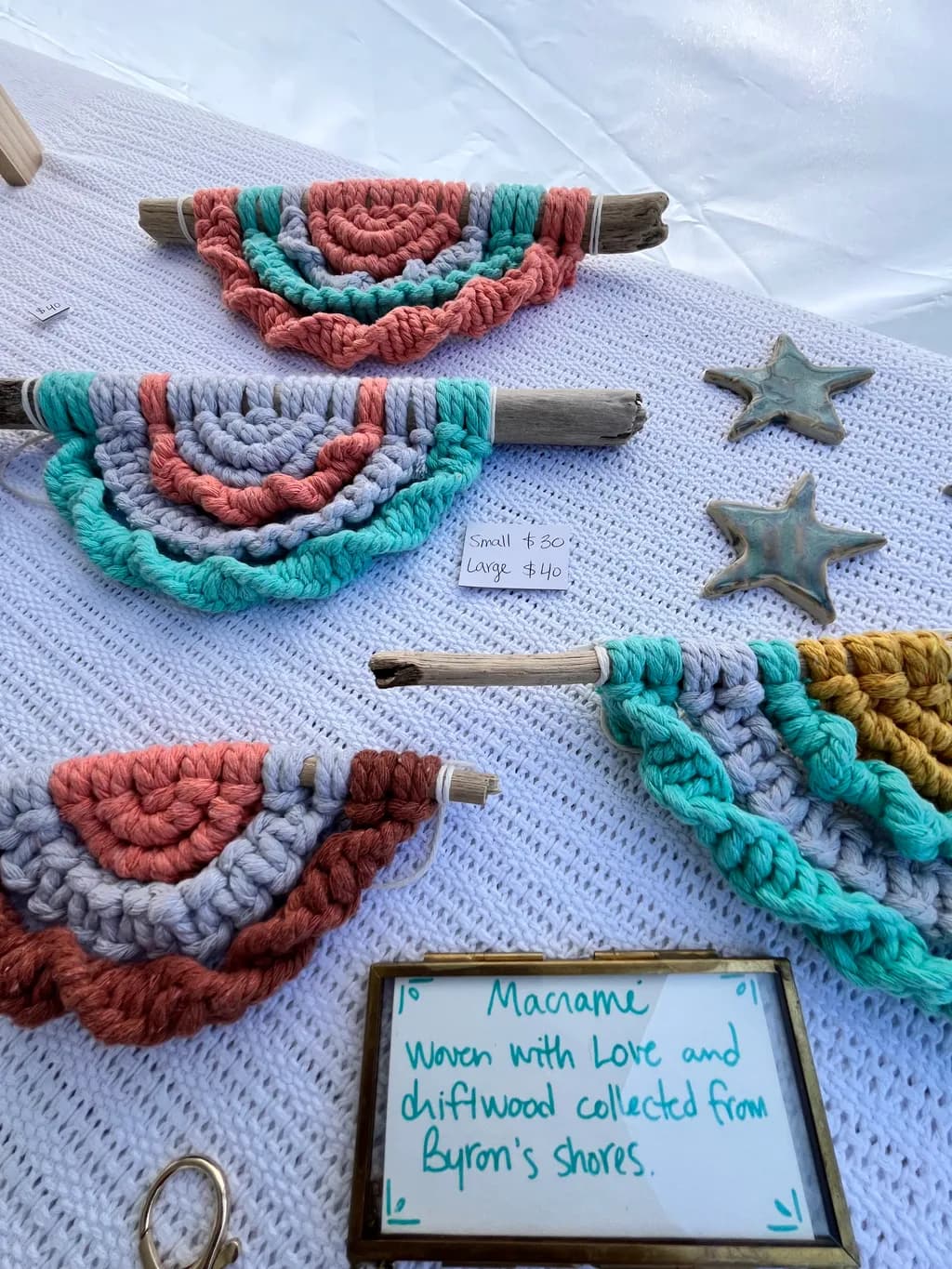 Woven Whimsy: Driftwood Macramé Art from Byron's Shores
