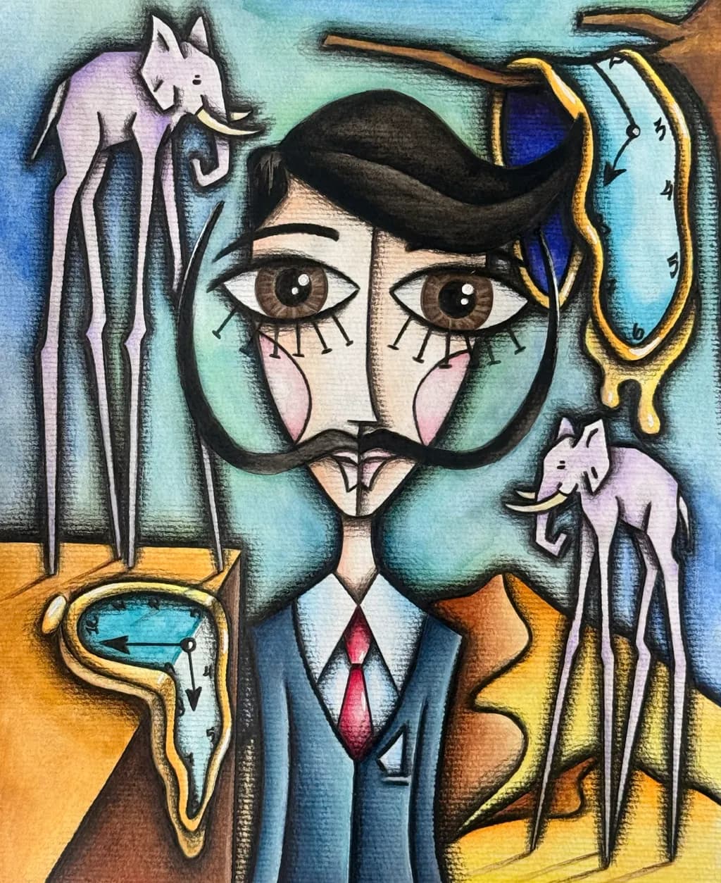 Surreal Elephants and Clocks