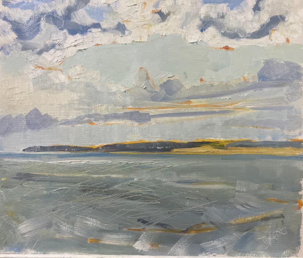 Tranquil Seascape: A Contemporary Reflection of Water and Sky in Oxfordshire