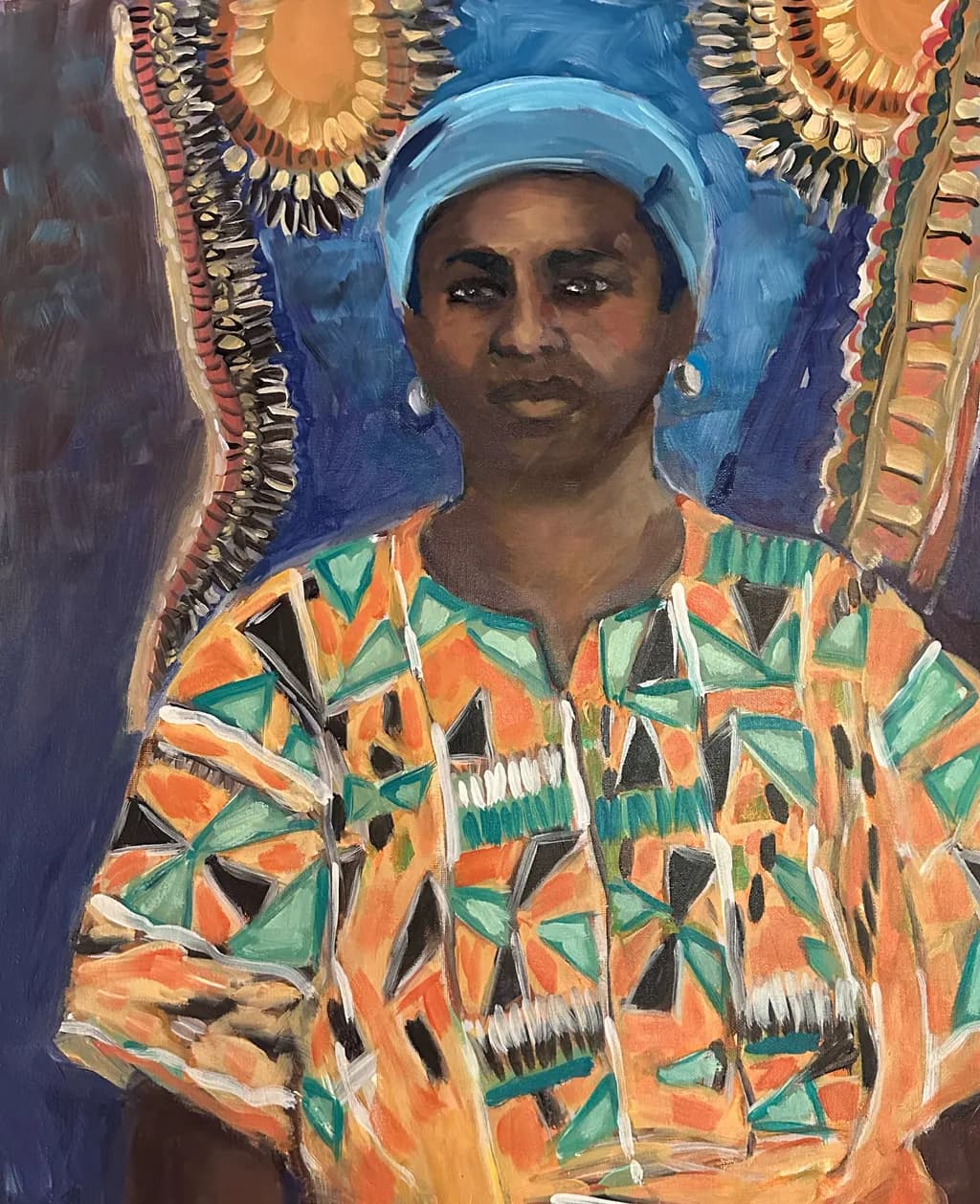 Blue Headwrap Portrait