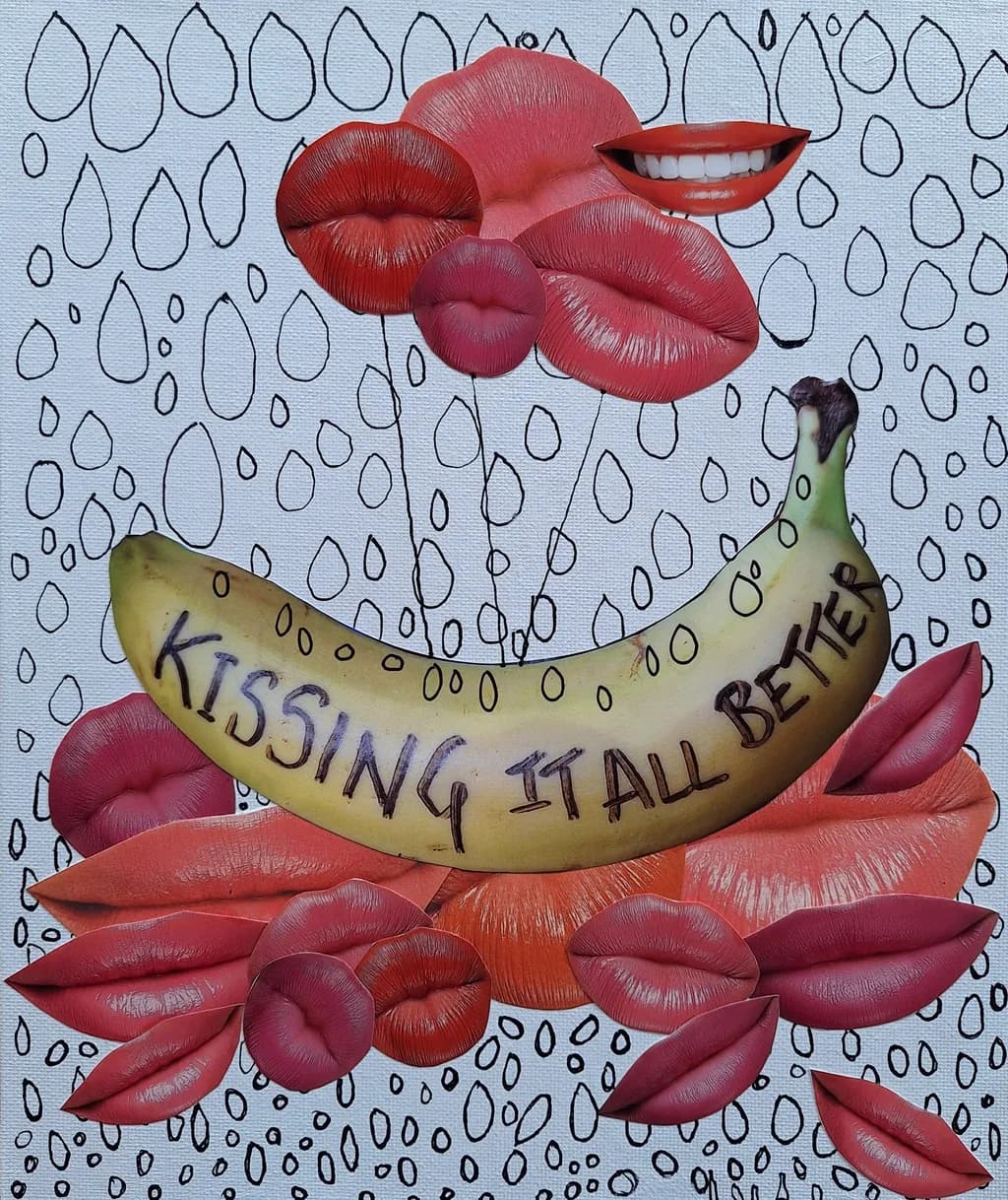 Kissing It All Better: A Surrealist Exploration of Playful Juxtaposition and Textured Expression