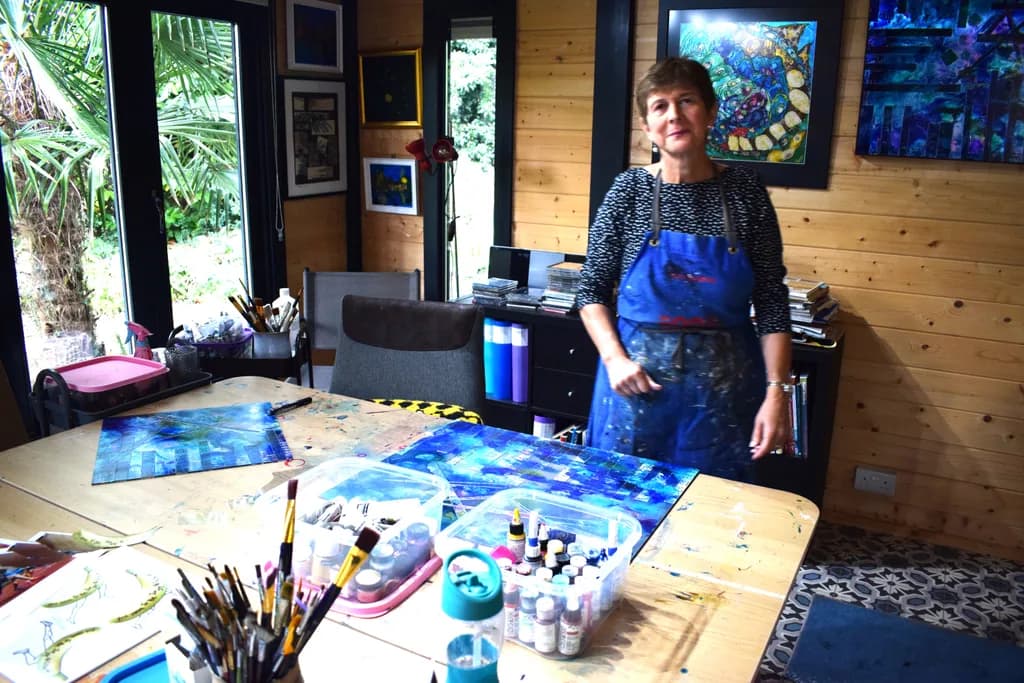 Cosmic Reflections: A Surrealist Exploration of Dreams and Nature in Mixed Media