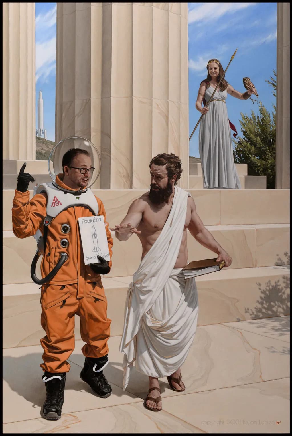 Dialogue Across Time: A Cosmic Encounter of Philosophy and Space Exploration