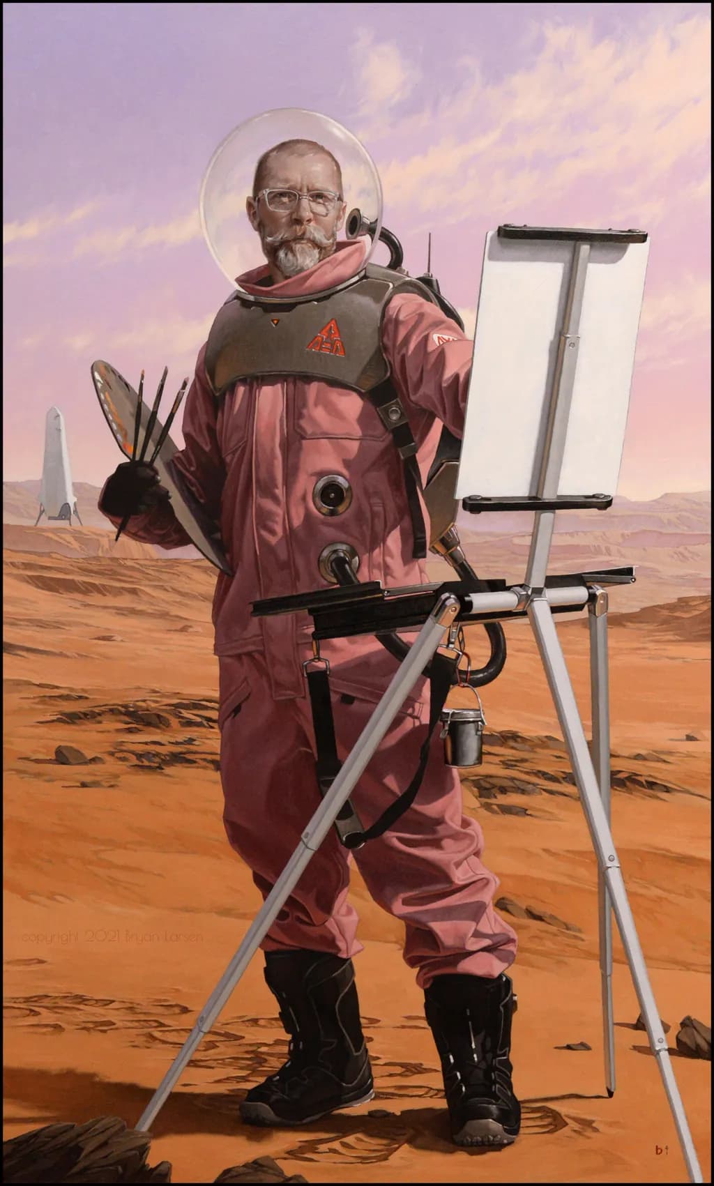 Cosmic Canvas: The Martian Artist in Space Suit